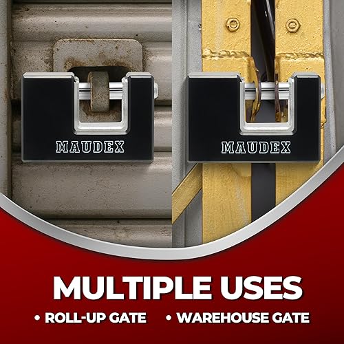 Miniatura 3 de Maudex RZB75 Candado resistente para contenedores con 3 llaves - Eslabones de acero resistentes al corte de 10 mm - Protección ABS contra la