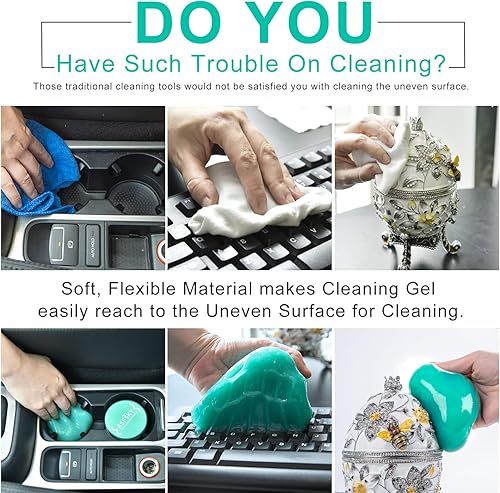 Miniatura 4 de ASFSKY Gel de limpieza para limpiador de polvo de automóvil, limo interior de automóvil para detallar masilla para polvo y suciedad en las esquinas,