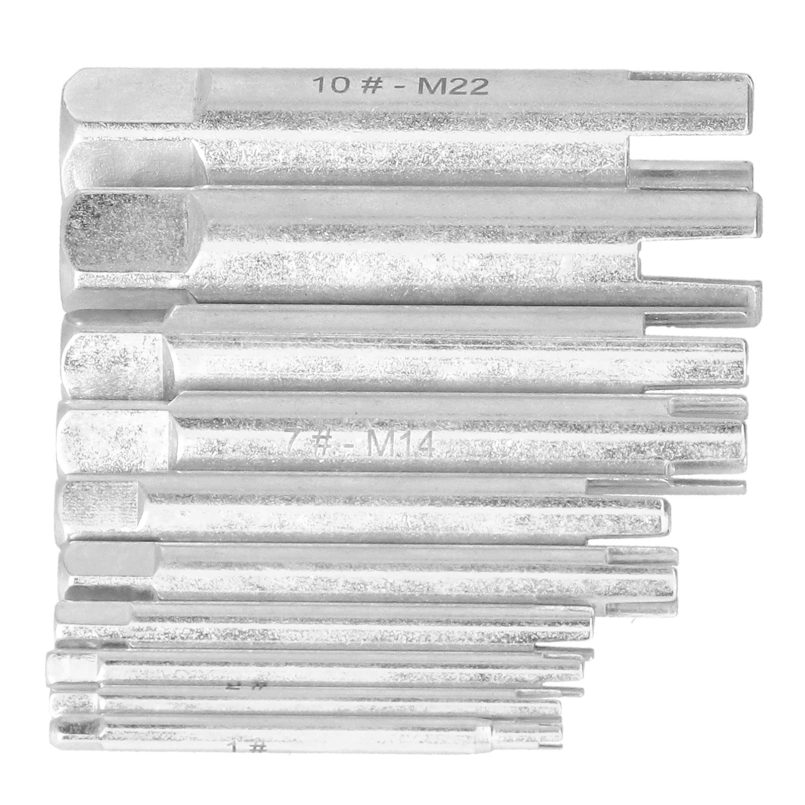 Kit di rimozione viti a testa rotta in acciaio ad alta velocità da 10 estrattori per rubinetti con scatola di immagazzinaggio