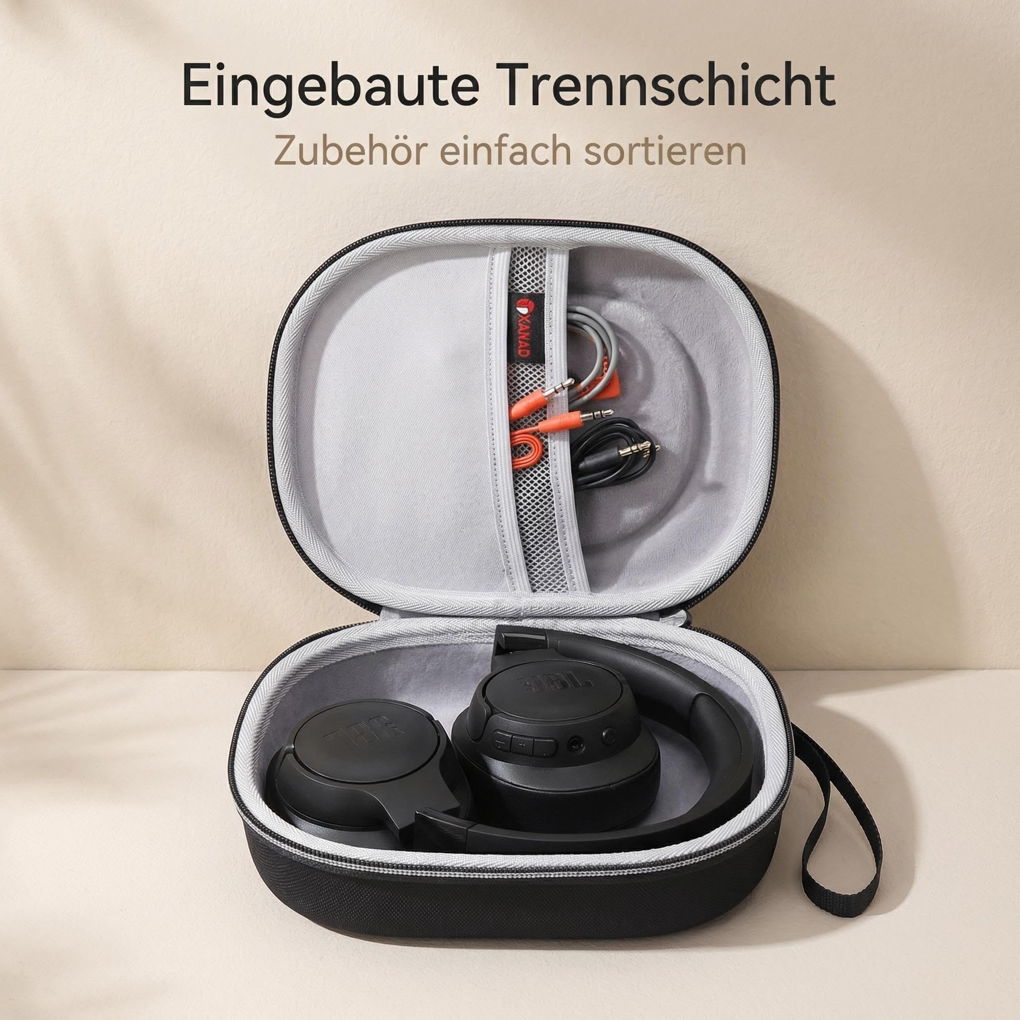 XANAD Housse Casque pour JBL Tune 520BT 510BT 530BT 720BT 730BT 710BT 760NC 670NC 770NC 780NC 680NC et JBL Live 770NC 780NC 670NC 680NC Sac de Voyage Noir