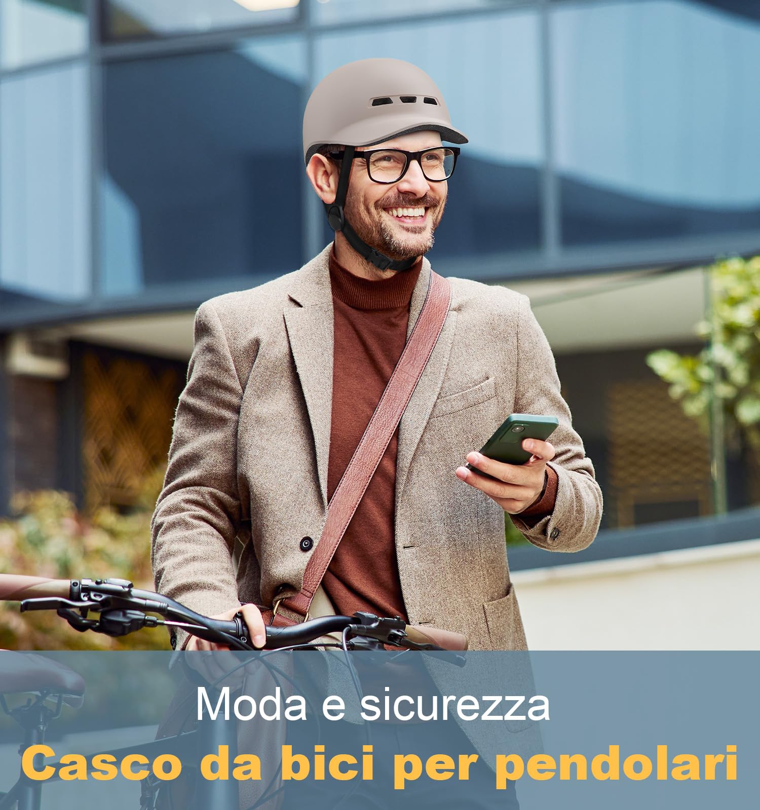 Shinmax Casco Bici Uomo Donna Urbano Casco Bicicletta Adulti Leggero Casco Ciclismo Monopattino Città Strada Caschi Bici Protezione di Sicurezza Caschetto Bici Taglia Regolabile 56-62 cm