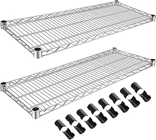 MorningRo 2 Pack Additional Wire Shelf for Wire Shelving Units Chrome Finish Shelving Weight Capacity 600-800 Lb, Heavy St...