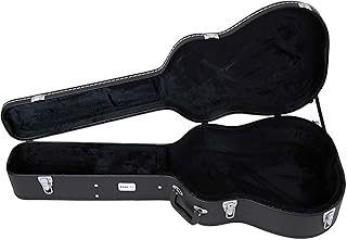 Gearlux Dreadnought Acoustic Guitar Hardshell Case with Accessory Compartment - Black