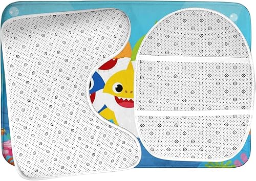 Miniatura 5 de Baby S-Hark - Juego de 3 alfombras de baño antideslizantes + alfombra de contorno en forma de U + cubierta de tapa de inodoro