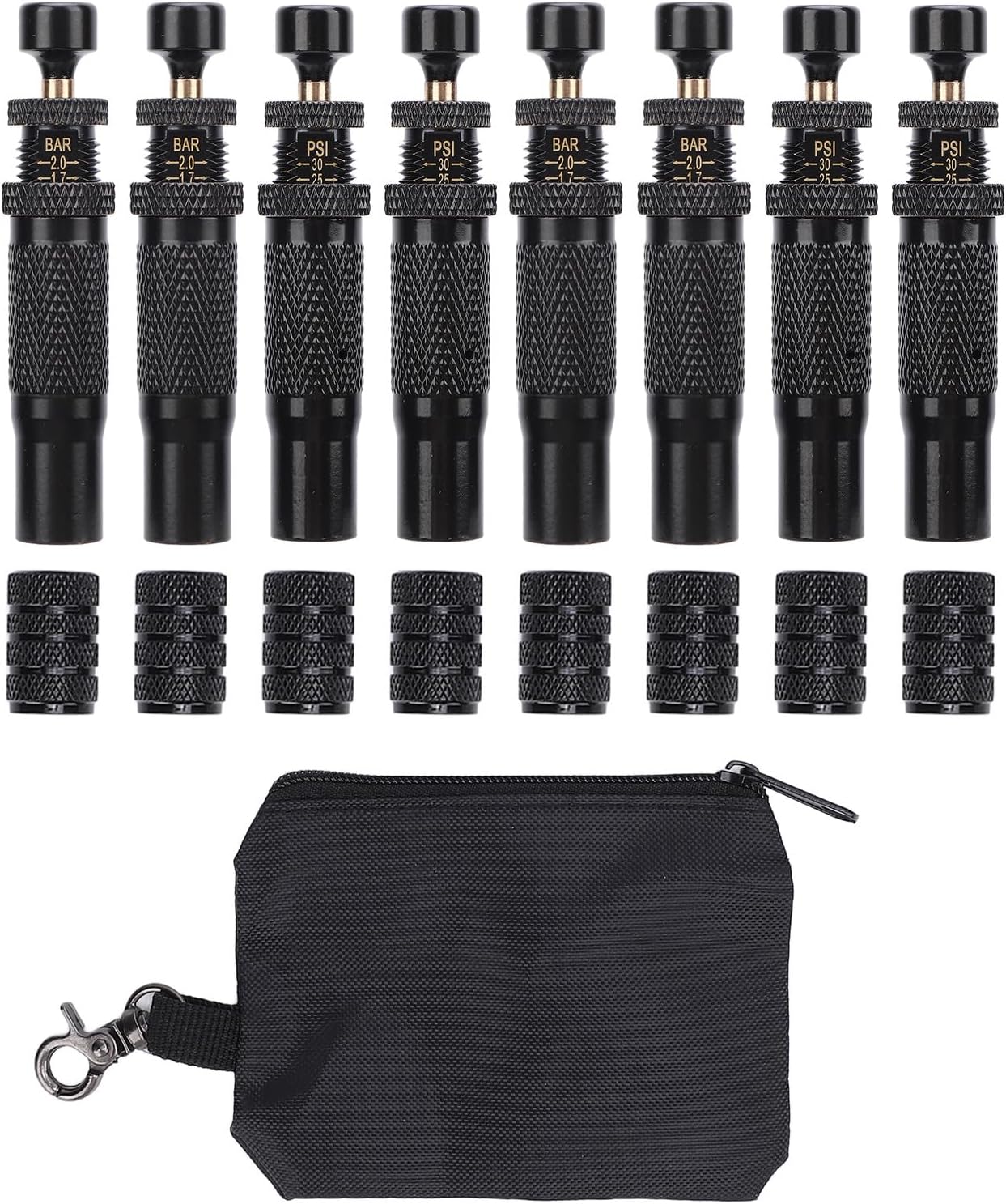 Tire Deflator, Air Down Tool Tire Pressure Deflator Set with Auto Stop, Adjustable Screw-On Valve Stem Deflation Kit for 4x4 Off Road Trucks, 10-30 PSI Range