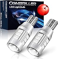 Vista 8 de Combriller 194 - Foco de luz LED blanco, 168 T10 W5W 2825, focos LED con cubierta protectora y diseño de disipador de calor tallado en hueco, focos