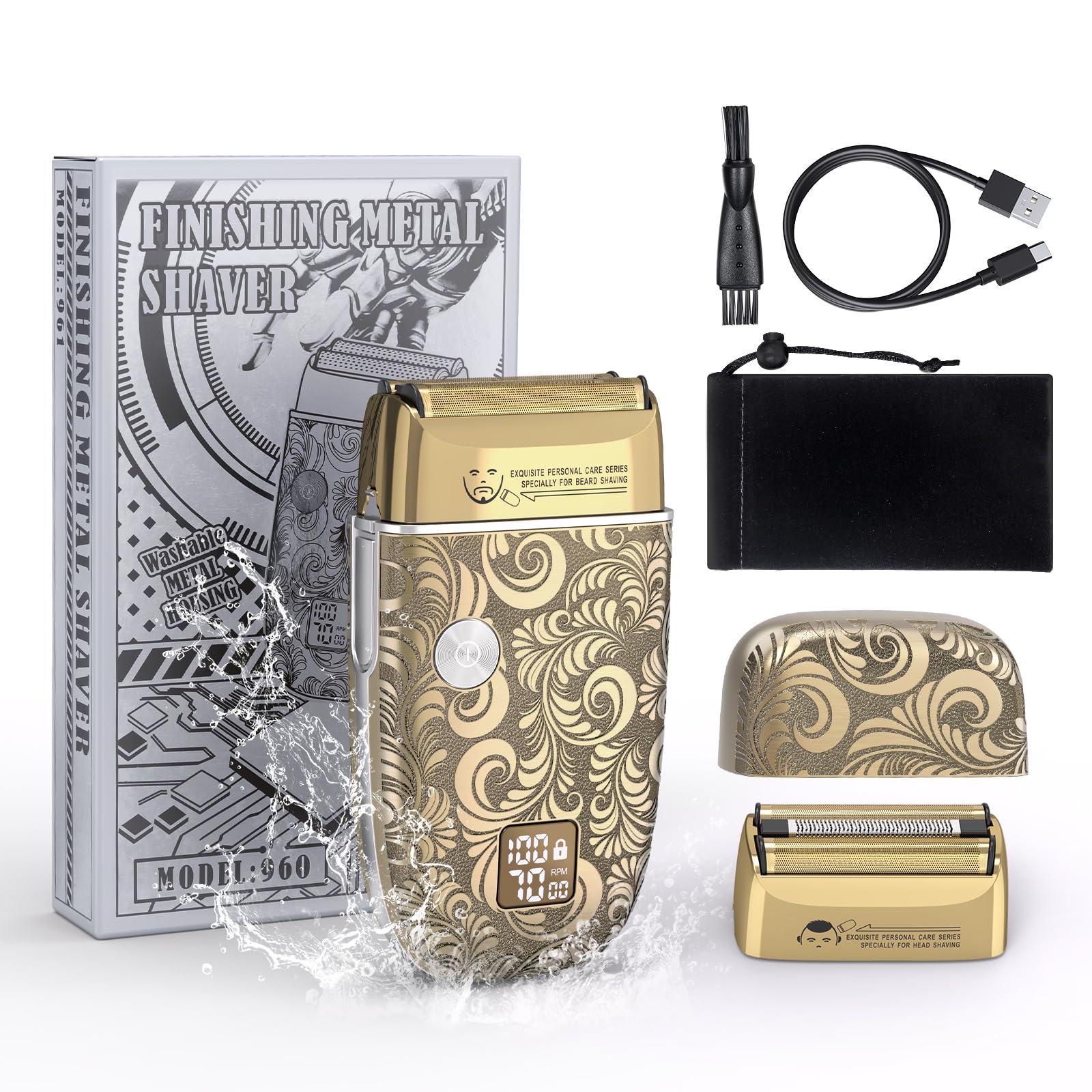 Bestauty Afeitadora Eléctrica de Viaje para Hombres Afeitadora Eléctrica Inalámbrica con Triple Cabezal Mejorado, Tecnología Húmedo y Seco, Recargable e Inalámbrica Afeitadora de Cabeza Calva