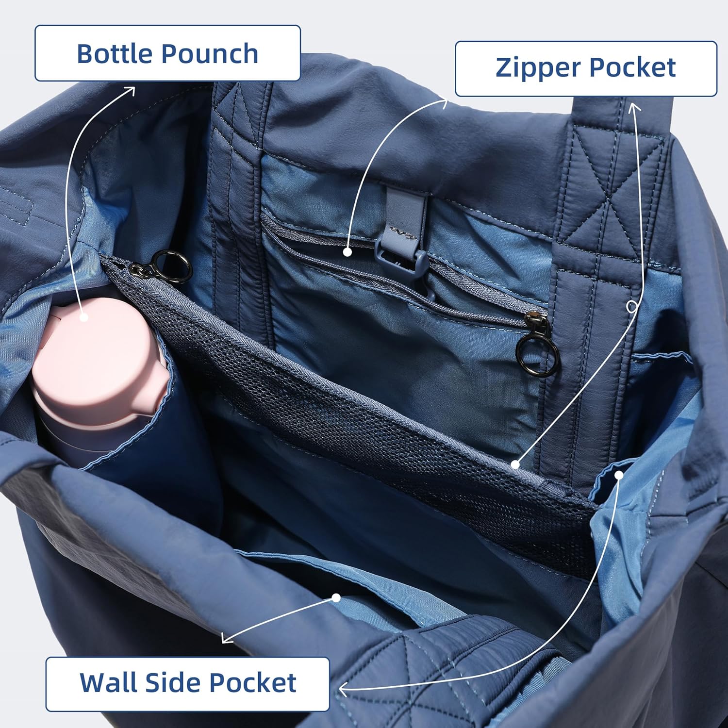 FODOKO Hobo Crossbody Bags 2.0, 19L Large Totes Handbags with Straps for Women, Multi Nylon Shoulder Bags for Travel Gym - Image 5