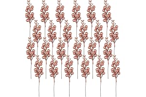 Crafare Rose Gold Glitter Berries Tree Ornaments