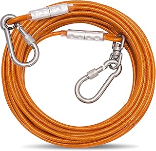 Tie-Out Leinen für Hunde,3/6/9/15m Hundeleine für den Hof,Hofleine Leinen für Hunde（Orange,3M