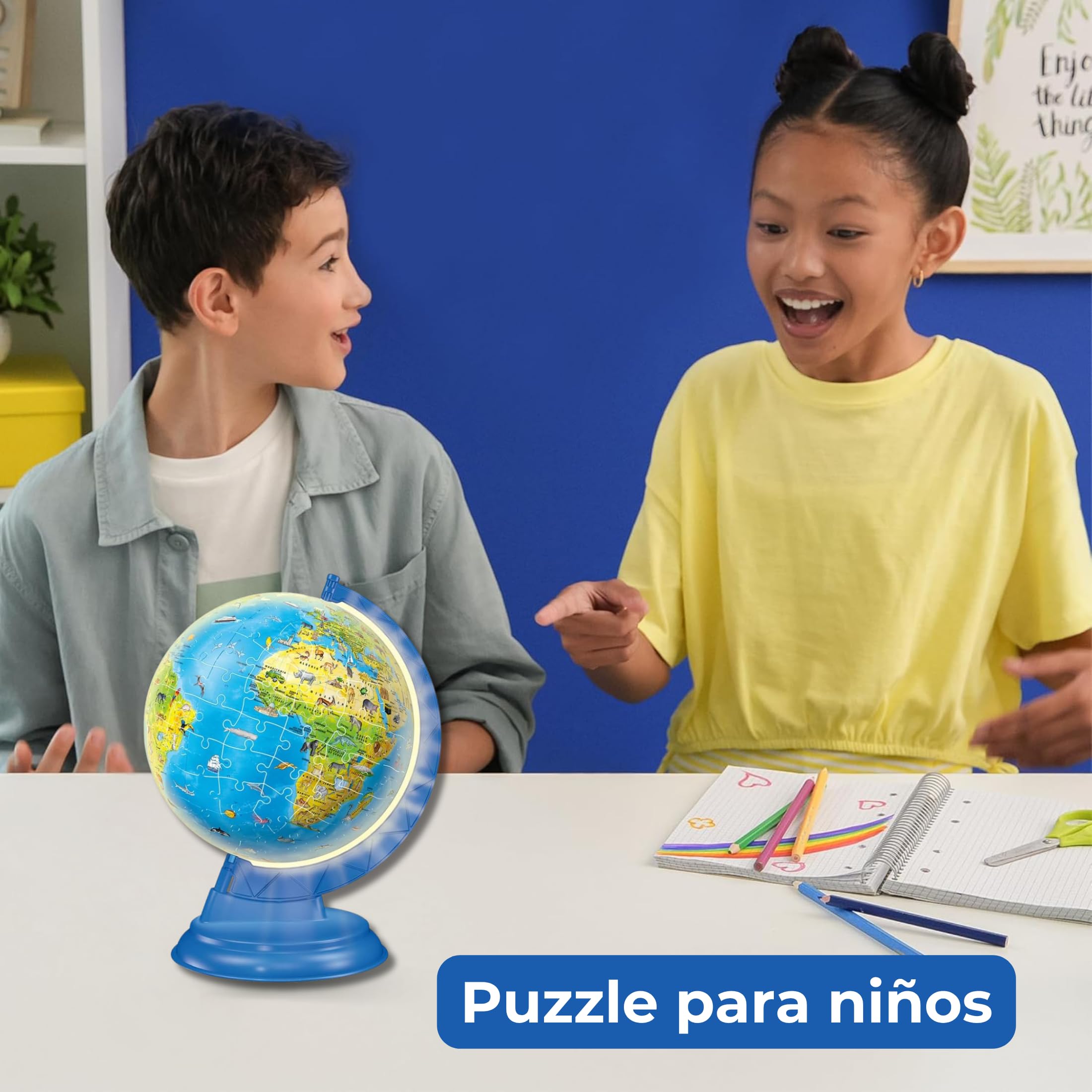 Ravensburger - Puzzle 3D Globo Terráqueo con Luz | Puzzles 3D para Adultos Y Niños 6 Años O Más | Maquetas para Montar 180 Piezas | Regalos Niños 6 Años | Eclipse Solar