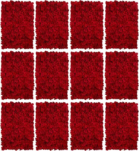 BLOSMON Flower Wall Panel Backdrop - 12 Pcs 24 x