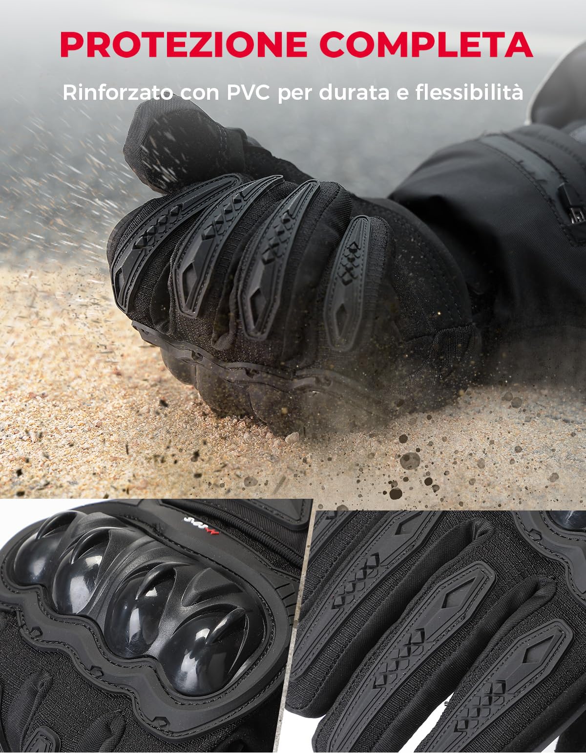 KEMIMOTO Guanti Riscaldati Moto Uomo, Ricaricabili Guanti Invernali Impermeabili con Touch Screen, Adatti da -10°C a -5°C, Ideali per Motociclismo e Ciclismo