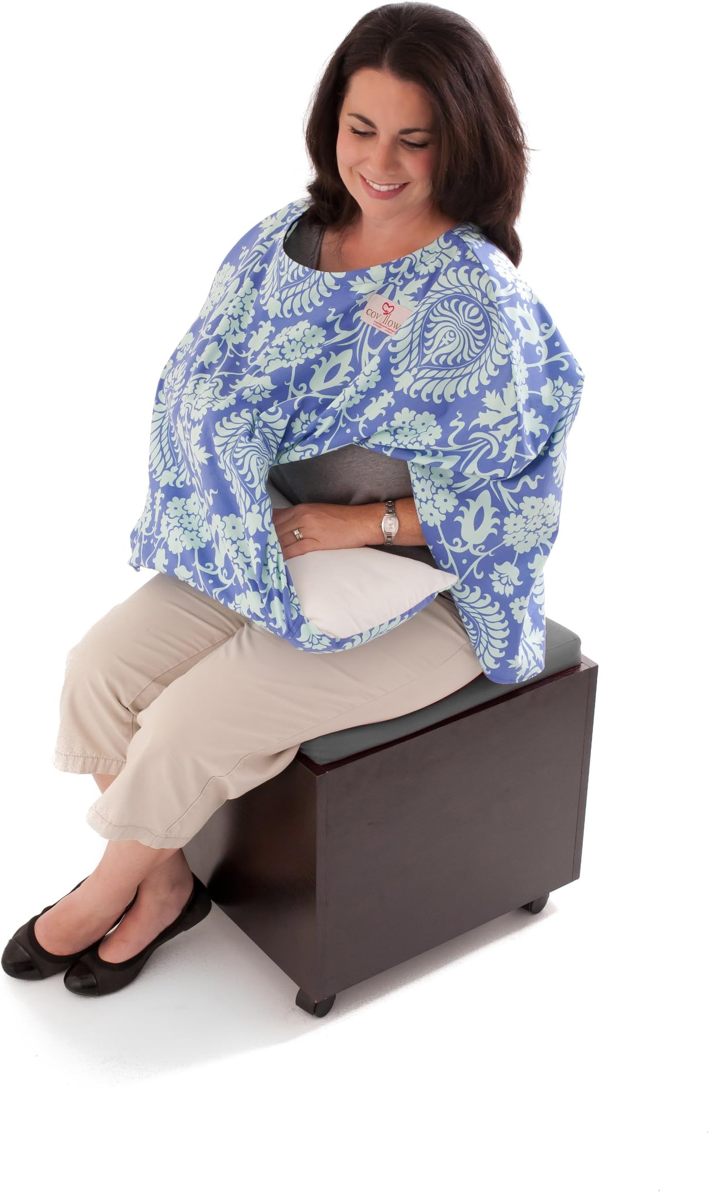 Covillow Breastfeeding Cover and Pillow-In-One, Peaceful Periwinkle
