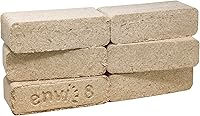 Vista 1 de Envi 8 bloques de combustible de madera dura (paquete de 6) – Aserrín comprimido 100% natural, combustión prolongada y alto calor para chimeneas