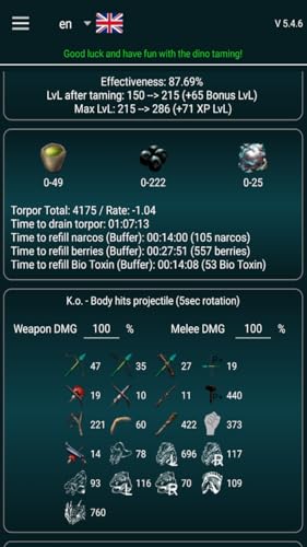 A-Calc taming calculator for Ark Survival Evolved