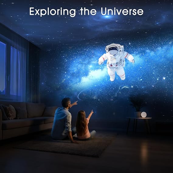 AIRIVO 3D Galaxy Projector, 60 Dynamic Scenes Star Projector with Bluetooth Speaker & 1/2/4H Auto-Off Timer, Remote Control Night Light Projector for Room Decor, Gifts for Christmas, Adults, Kids