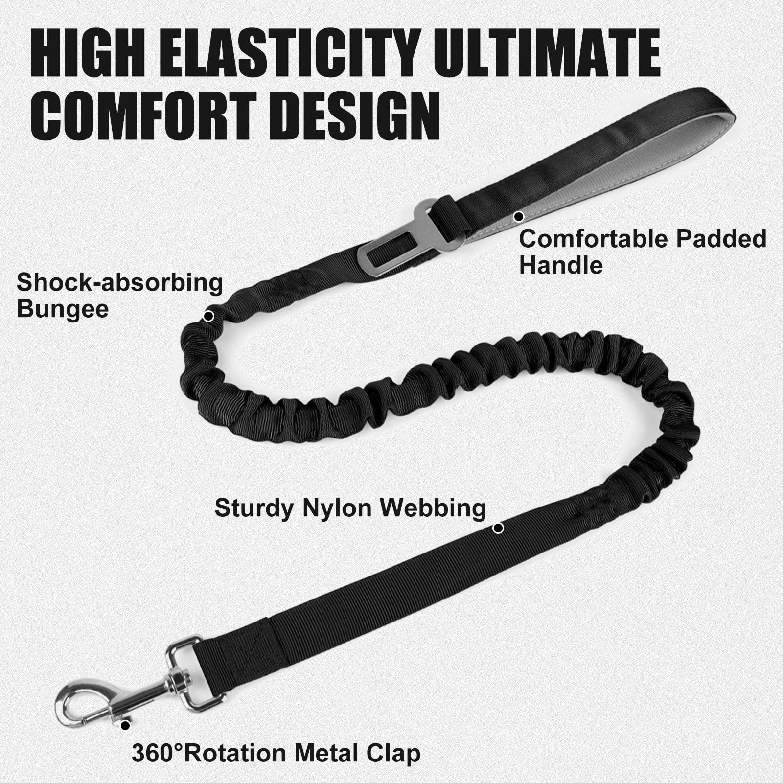 AKOFIC Tactical Dog Collar and Lead Set, Heavy Duty Wide Dog Collar with Handle and Soft Padded - Image 3