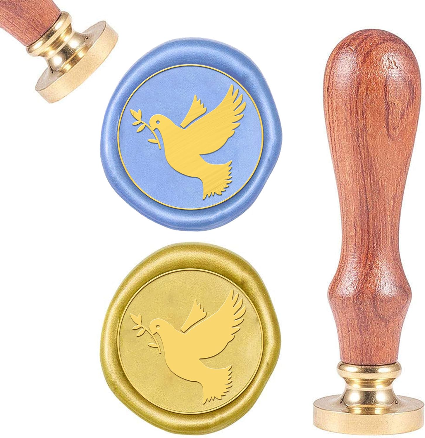 CRASPIRE Wax Seal Stamp Bird Vintage Animal Pigeon 25mm Removable Brass Head Natural Wood Handle for Envelope Invitation Embellishment Gift Package Decoration