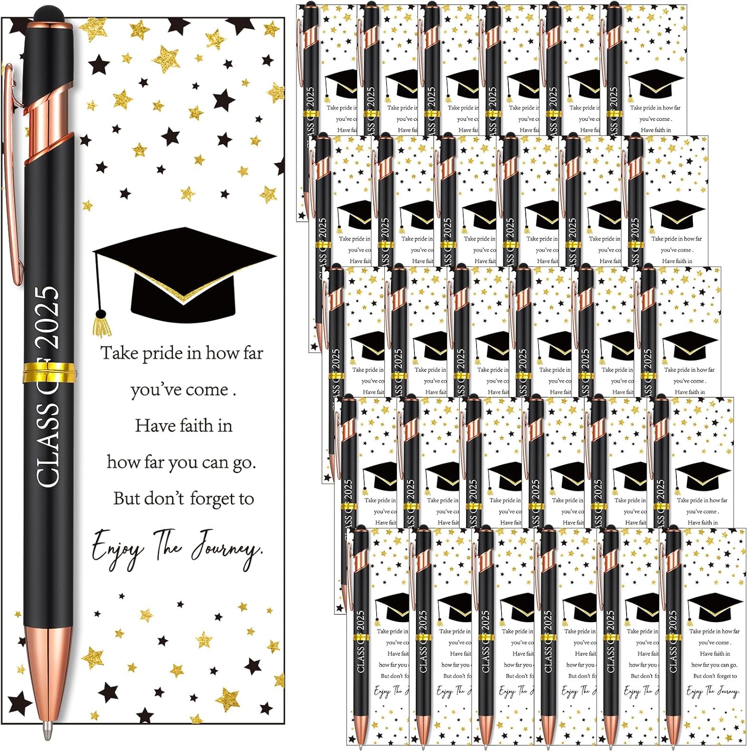 Supervitae 30 Set Graduation Ballpoint Pens Bulk Graduation Party Favors End of The Year Gifts with Congrats Bookmarks for Grad Party Senior High Teacher Staff