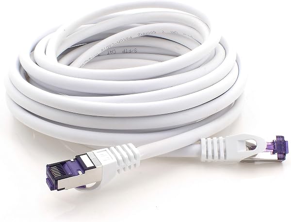 1aTTack.de Cat.7 Cavo di Rete 0,5m - Bianco - 10 Pezzi - Ethernet LAN Cat.7 SFTP PIMF LSZH Spina RJ45 Cat6a 10 Gbit s - 4