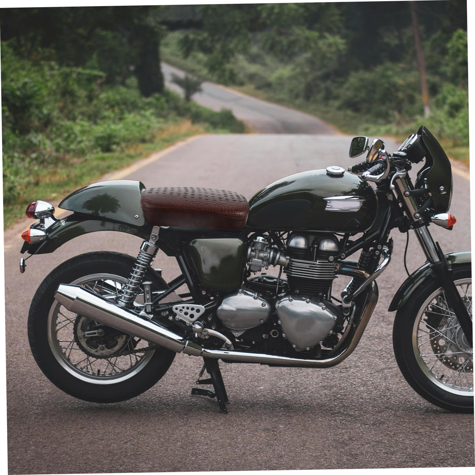 Sitzkissen Für Motorrad Saugnäpfe Pu-Material Passend Rücksitzpolster Brauner Vintage-Stil