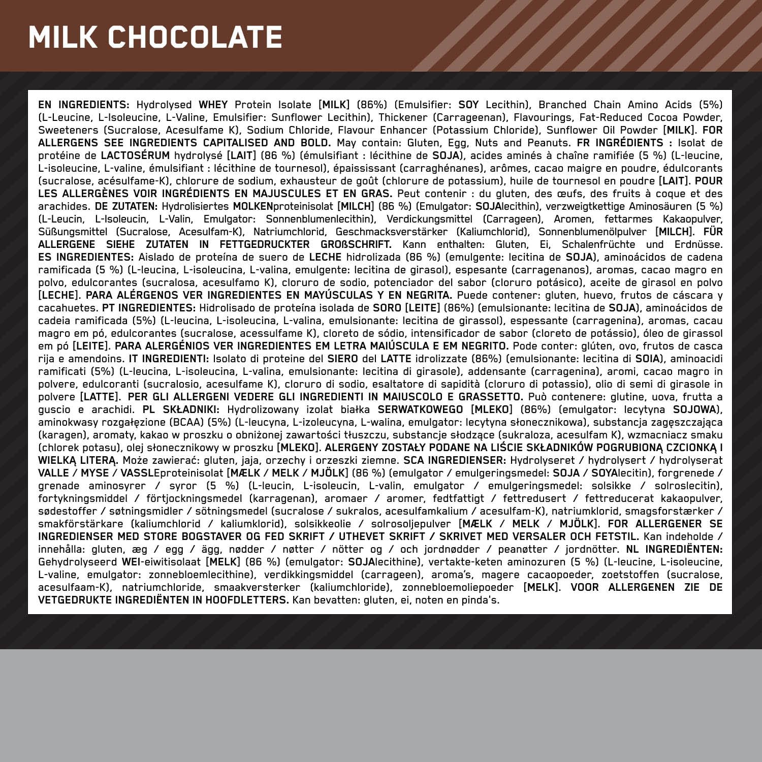 Optimum Nutrition Platinum Hydro Whey, Hydrolysiertes Molkenprotein-Isolat-Pulver mit essentiellen Aminosäuren, Glutamin und BCAA, Geschmack: Milchschokolade, 40 Portionen, 1,6 kg