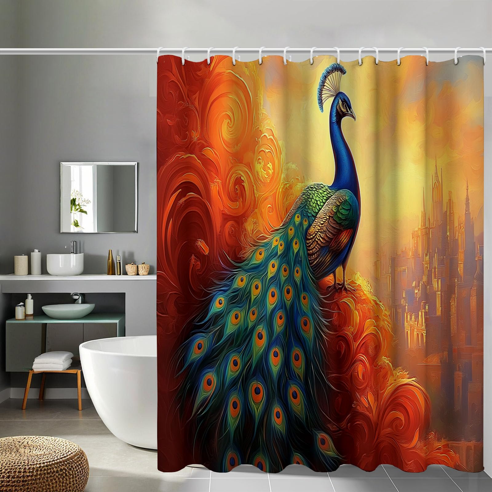 Rideau de douche 240 x 200 cm imperméable pour éviter les inondations de salle de bain