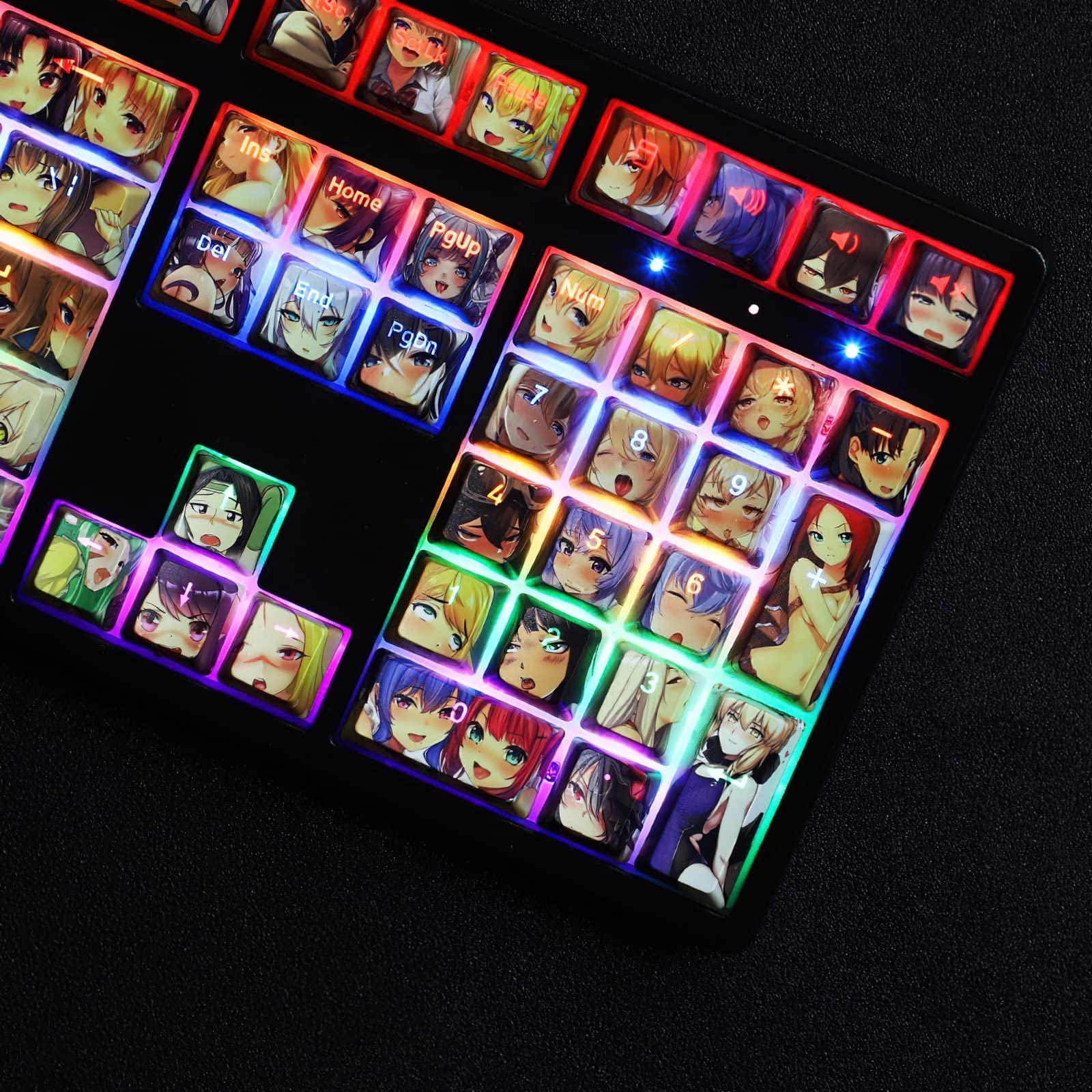 Set KeyCap Ahegao, 108 Tasti OEM Profile Dye-Sub Japanese Anime PBT Keycaps for Cherry MX Switch Custom Mechanical Gaming Keyboard