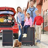 Vista 8 de Merax Equipaje, maleta extensible rígida con ruedas giratorias ligeras, Negro -, 40/48/52