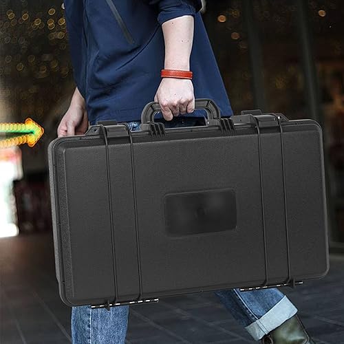 Miniatura 16 de Funda protectora rígida a prueba de golpes resistente al agua con inserto de espuma personalizado para cámara, etc., 11 x 9.5 x 5 pulgadas