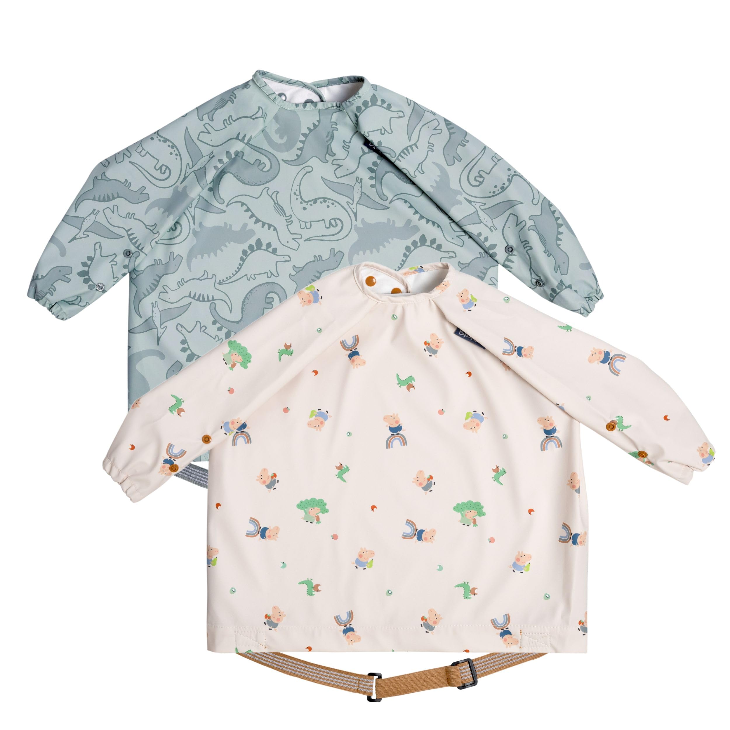 BIBaDO - Long Sleeve Baby Bibs - Babies & Toddlers 6-36 Months - Coverall Baby Led Weaning Bib - Easy Wipe, Soft & Waterproof