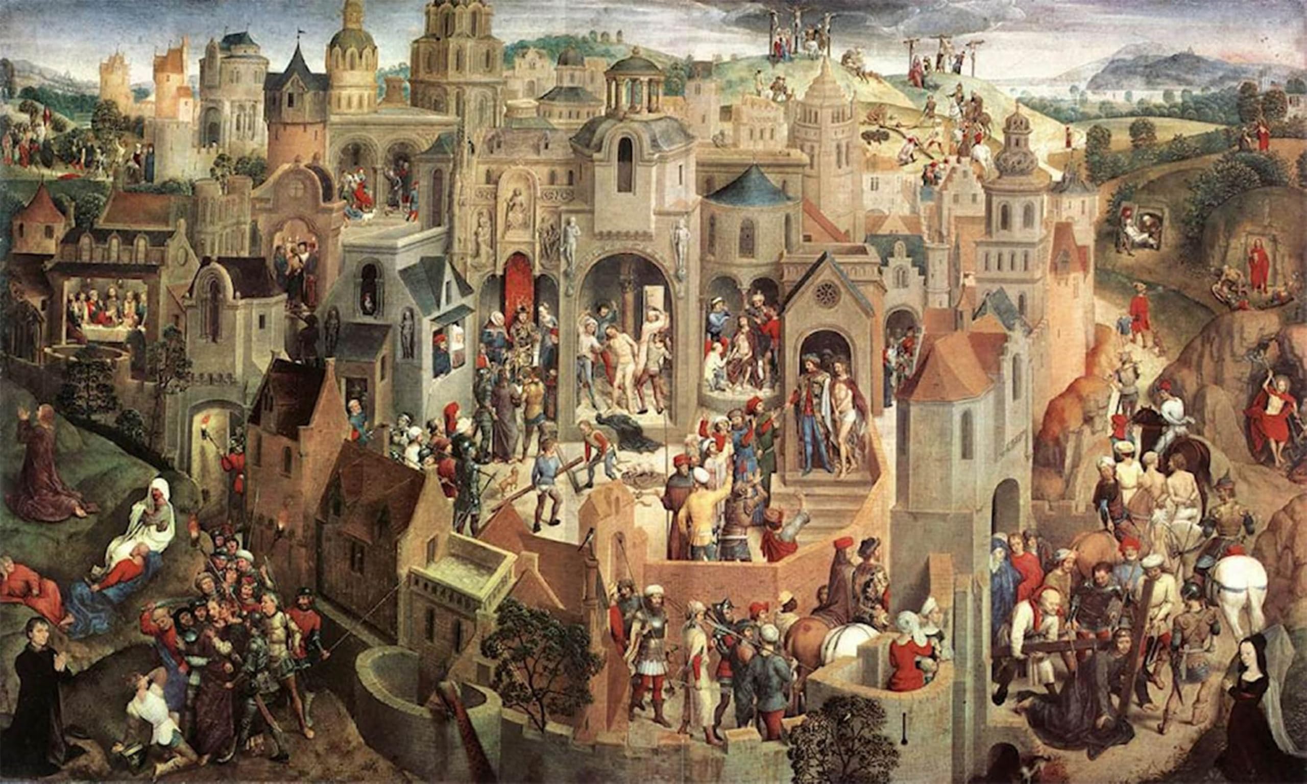 HRJUBWREE Vintage Poster Photo Wall Print Mural Artwork Scenes From the Passion of Christ by Hans Memling Art Prints Painting for Home Decor 60x90cm