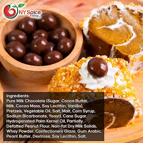 Miniatura 6 de NY SPICE SHOP Bola de pretzel de chocolate, chocolate con leche redonda, bocados de pretzel cubiertos de chocolate negro, bolas de pretzel, centro