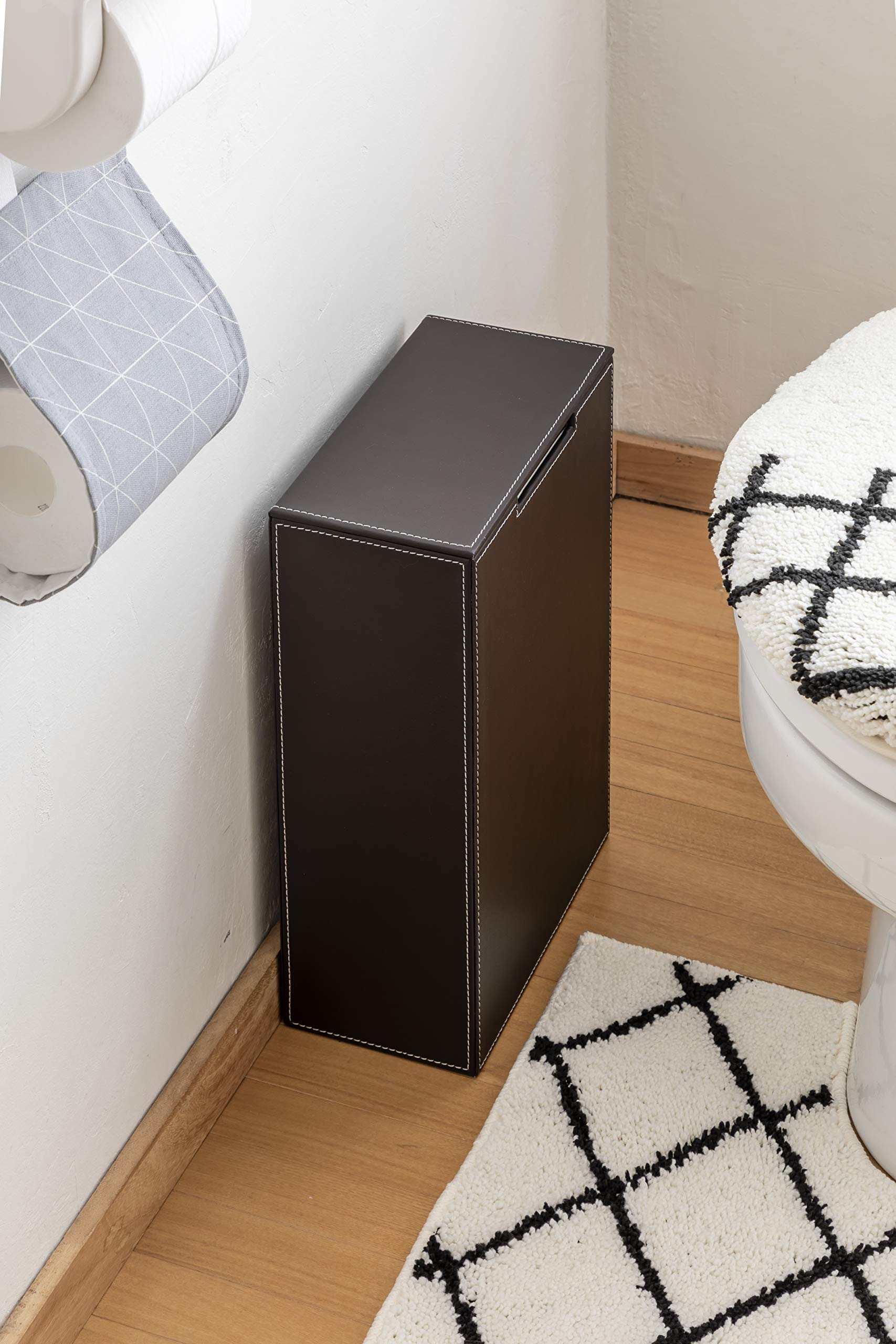 Amazon｜清水産業 レザー調 トイレットペーパー収納ボックス たて型