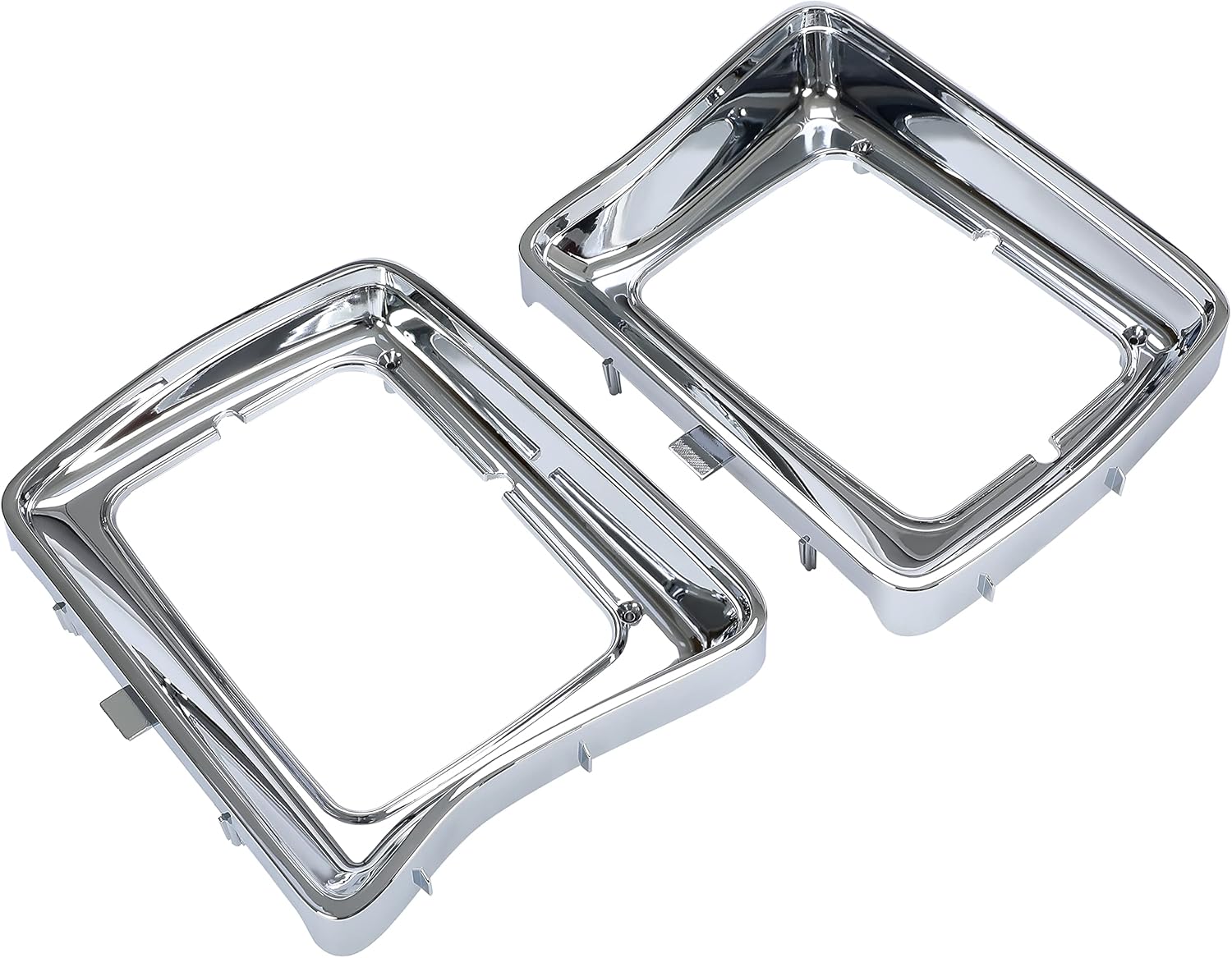 HECASA Headlight Bezel Pair Compatible with 1978-1979 Ford F-100 F-150 F-250 F-350 Bronco Truck Replacement for FO2513115 FO2512114 D8TZ13064E D8TZ13064F Left & Right Light Bezel Frame Chrome Silvery