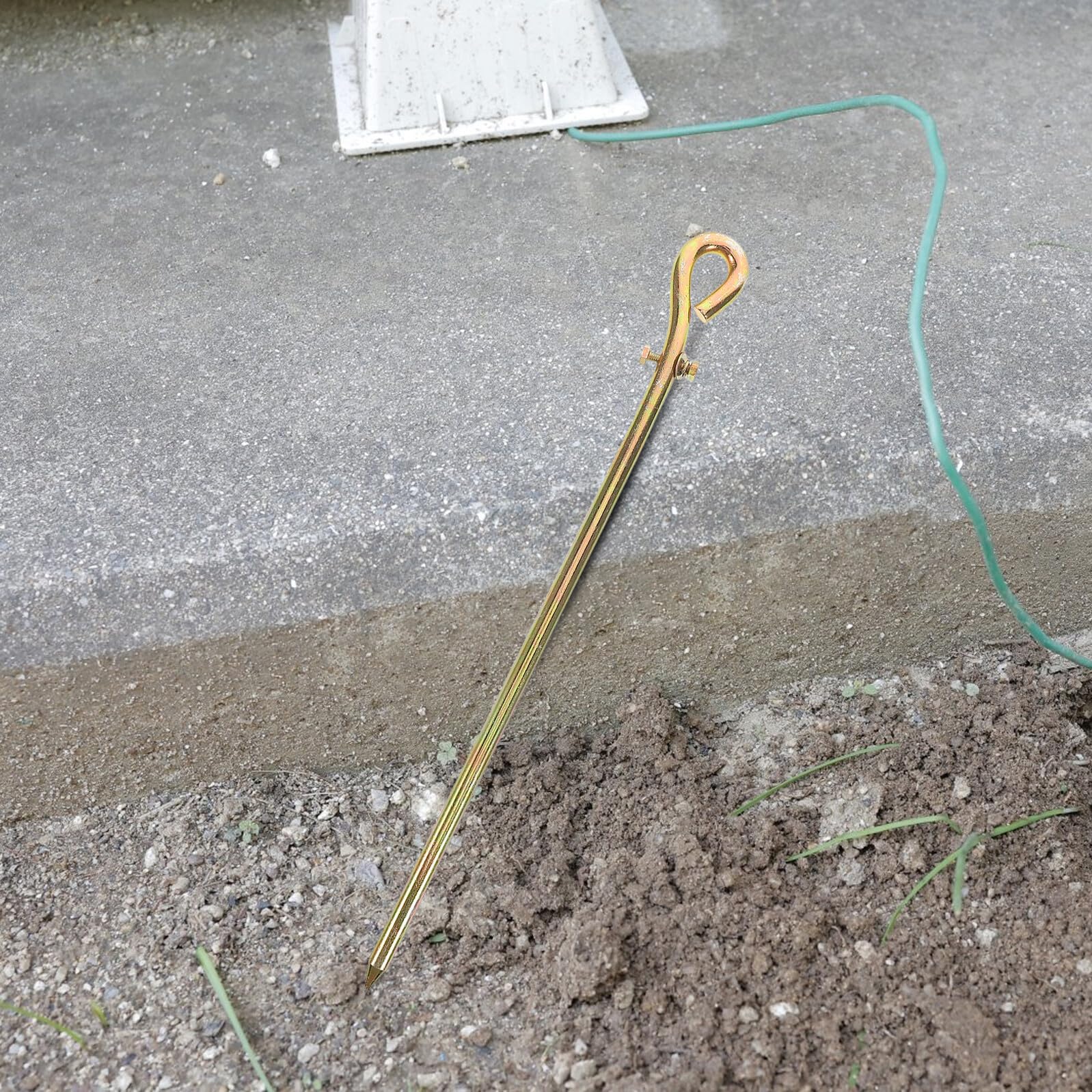 Erdungsstab Vielseitige Anwendung Einfache Installation aus Messing mit Erdungskabel für Stromerzeuger und Elektrozaun im Garten und Am Turm