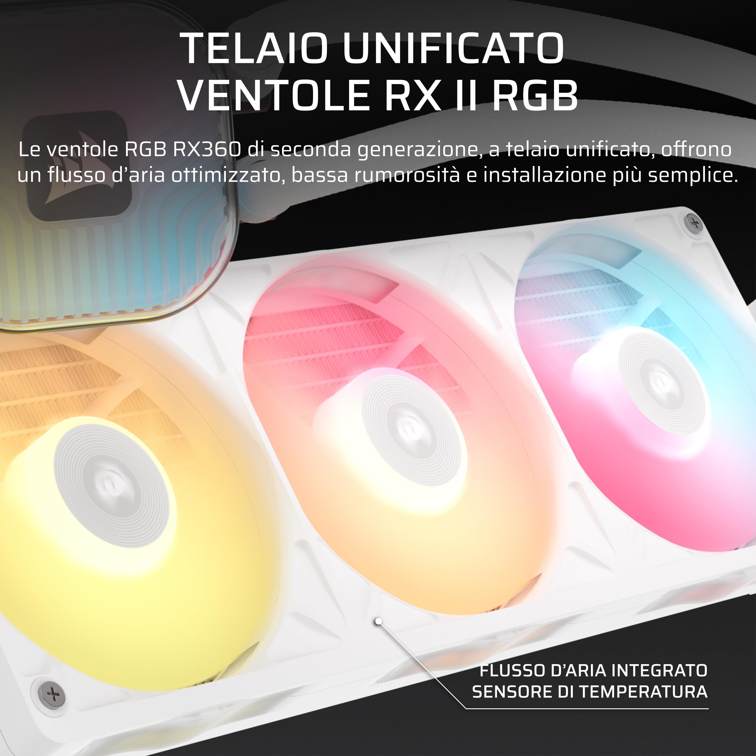 CORSAIR iCUE LINK TITAN II 360mm RX RGB Raffreddamento CPU AIO — Bianco