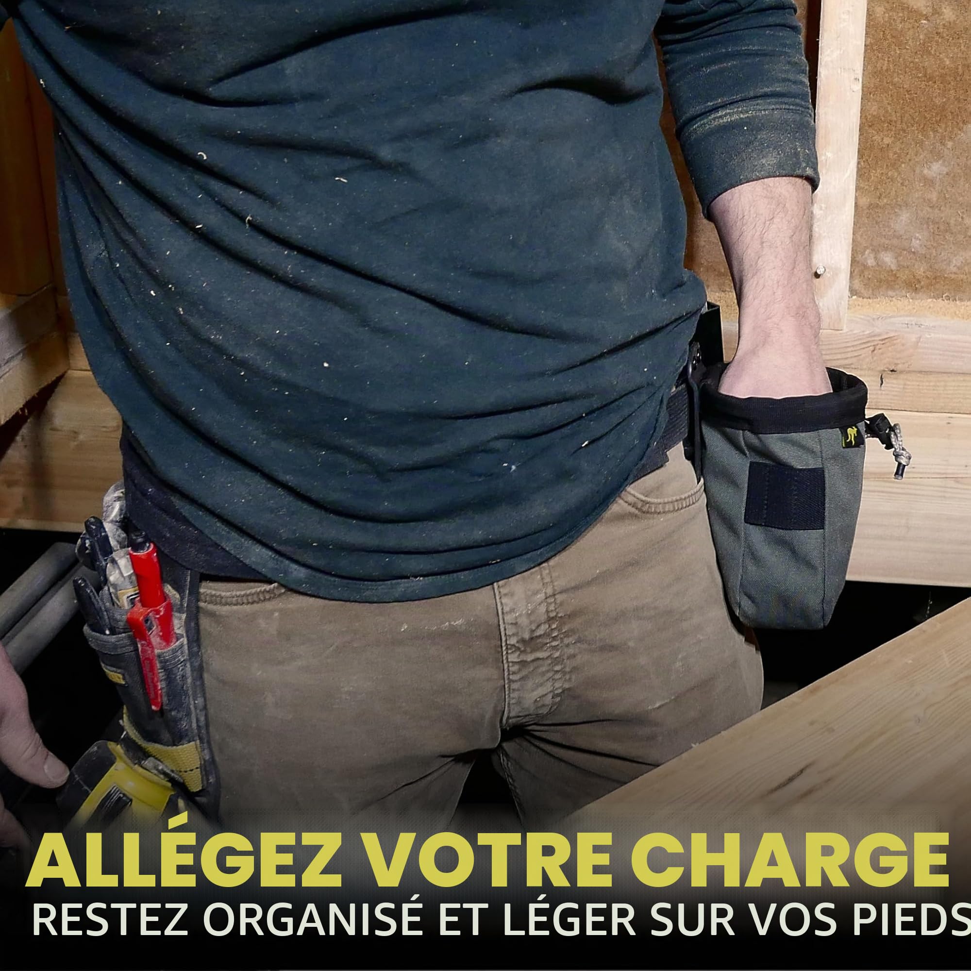 Joey Pouch Sac de Ceinture à Outils à Clipser pour Outils, vis et Clous – pour électricien, Technicien CVC, Plombier, Charpentier, Entrepreneur, Bricoleur etc