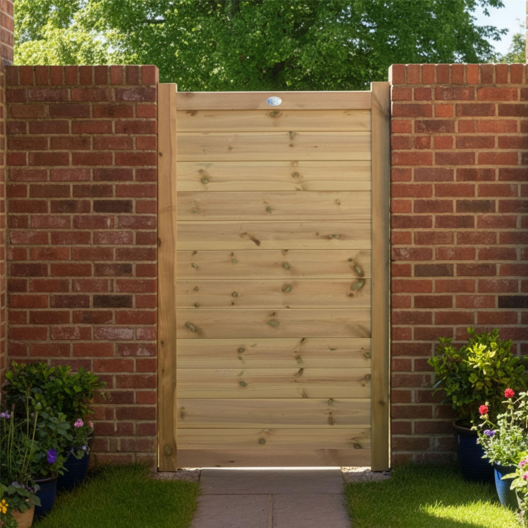 Ultimate Wooden Garden Gate, 5ft x 3ft Horizontal Tongue & Groove Boards | 150cm High x 90cm Wide, Heavy Duty, Pressure Treated Timber, Paintable, Pedestrian Rear Gate Entry, for Side Entrance