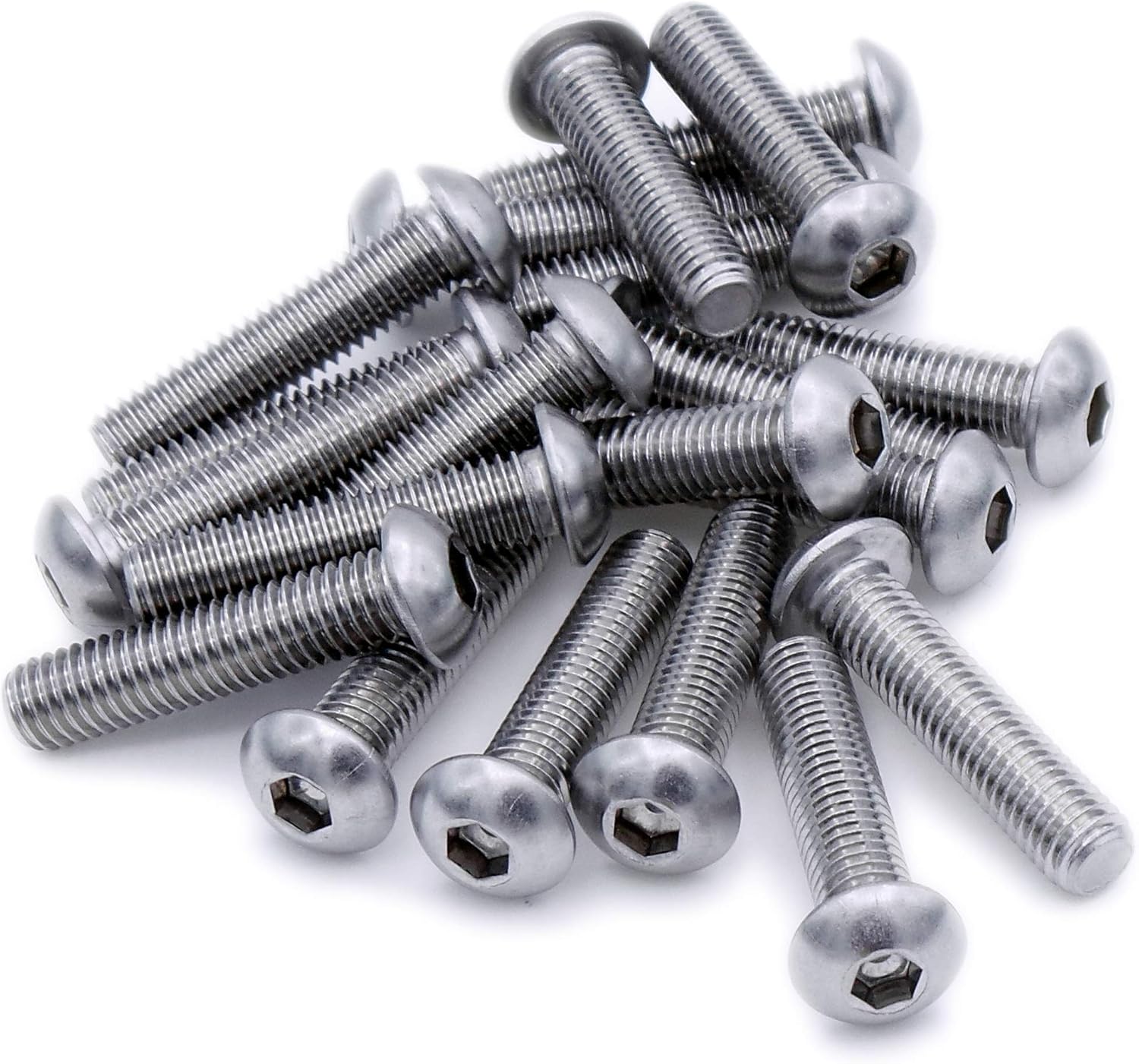 M3 (3mm x 12mm) Hex Socket Button Machine Screw (Bolt) - Stainless ...