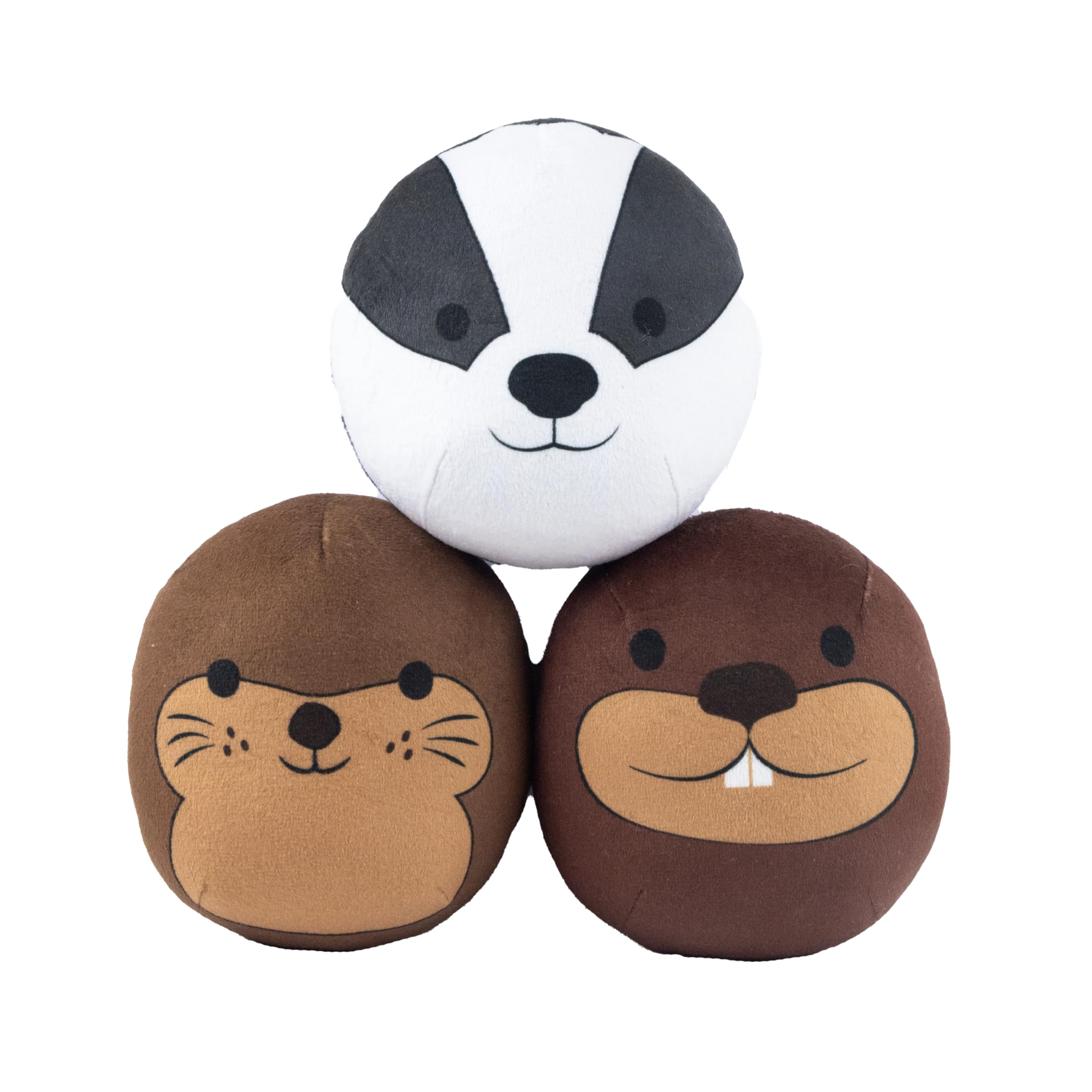 Webbox Wildlife Friends Squishies - Plush, Squeaky & Super Soft Dog Brown
