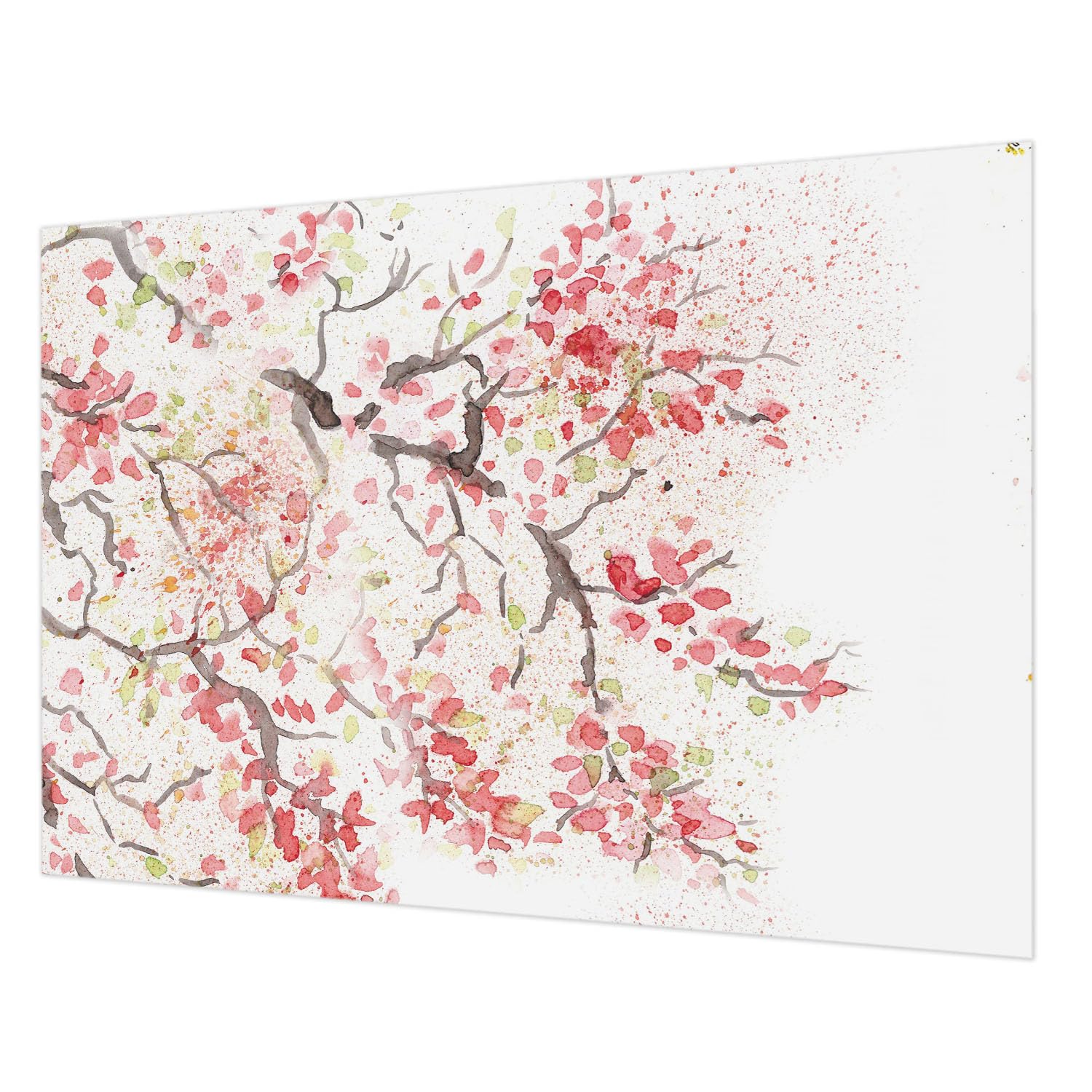 Papier peint branches fleuries lavable pour masquer les imperfections murales