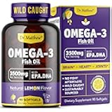 Omega-3 Fish Oil, 3500 mg, High EPA & DHA – No Fishy Taste, Easy to Swallow, Burpless, Natural Lemon – Supports Heart, Brain & Joint Health – 90 Softgels – Wild Caught.