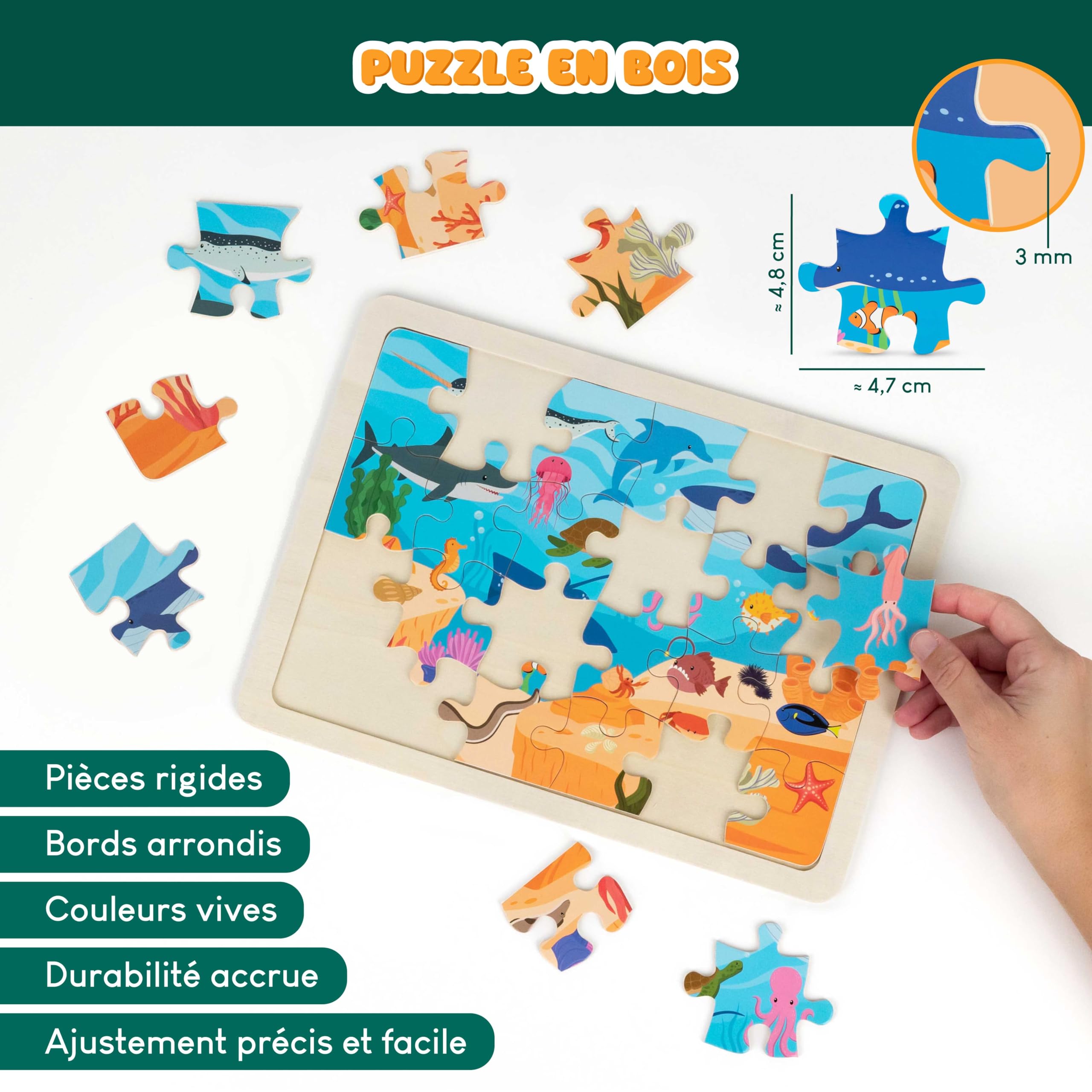 Jouéco Houten puzzels voor 6-12 maanden