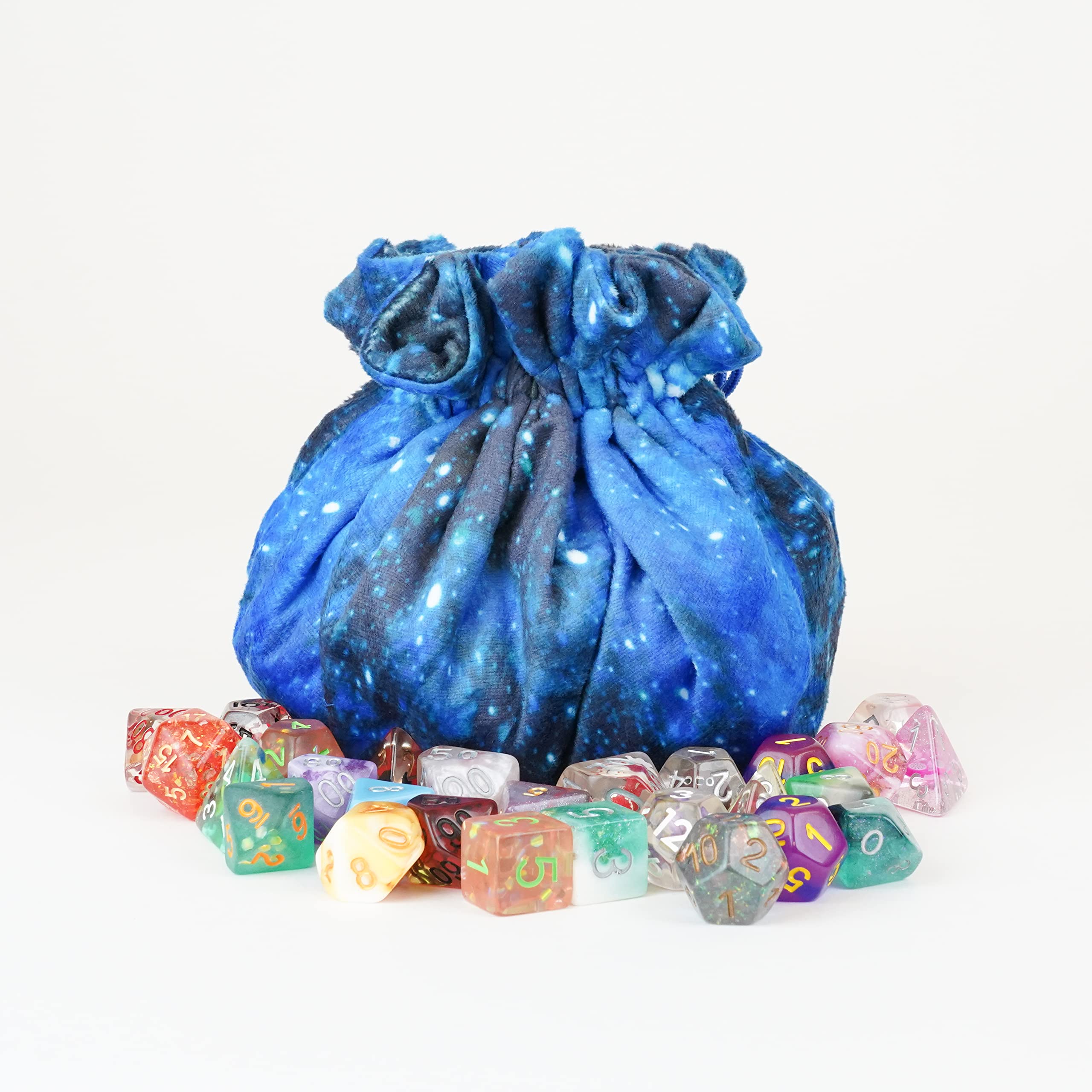 Metallic Dice Games FanRoll Borsa per dadi in velluto con tasche: galassia, giochi di ruolo, accessori per dungeons and drons