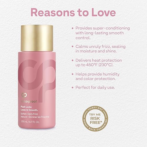 Miniatura 4 de ColorProof Evolved Color Care - Loción suavizante sin enjuague y antiencrespamiento, protege y reduce el tiempo de secado por soplado, controla el