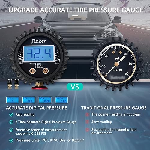 Miniatura 5 de JINKEY Ecualizador de presión de neumáticos dual actualizado con adaptador de acoplador rápido, sistema profesional de inflado de neumáticos de 2