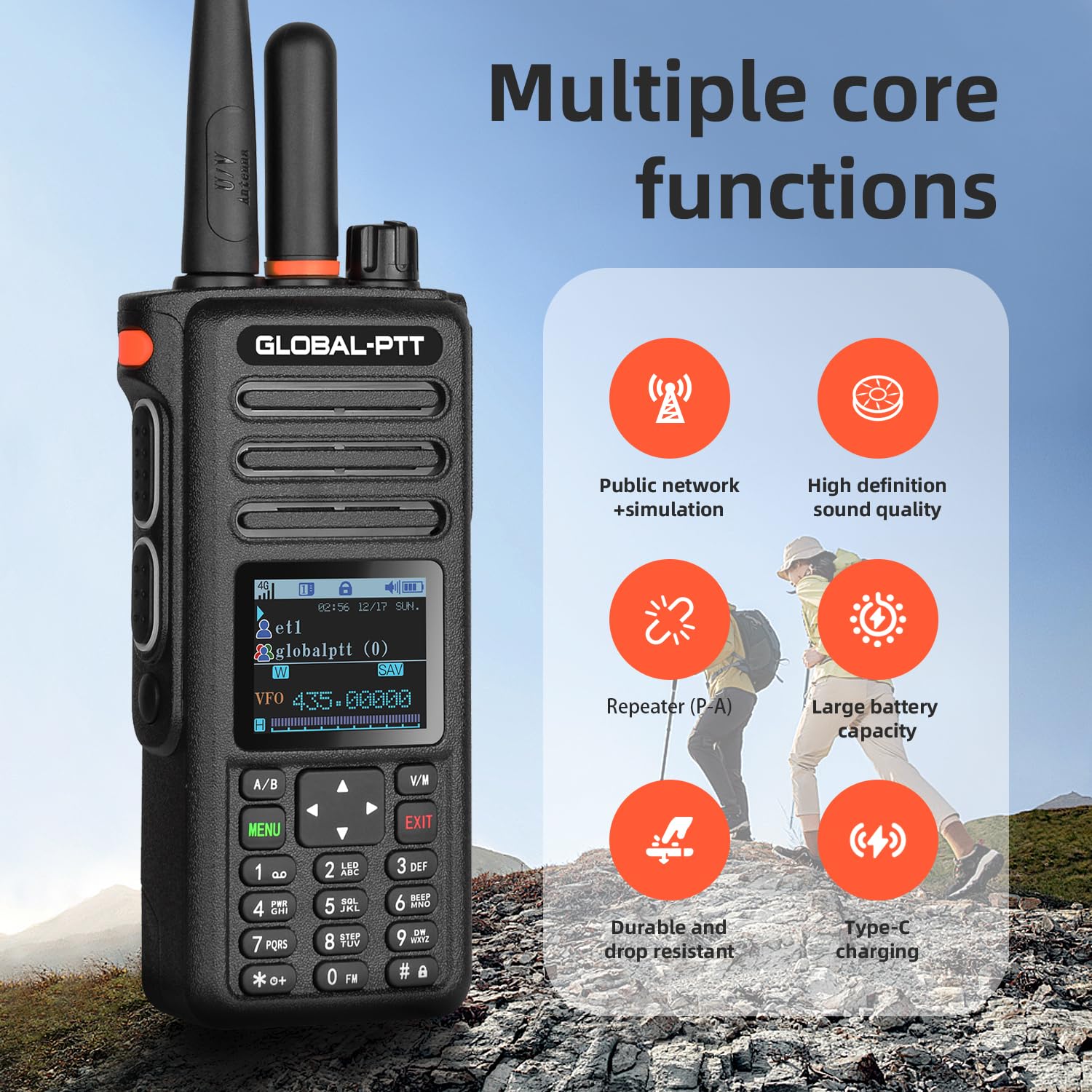 global-ptt G8plus PoC Radios + UHF Analog W T Two-Way Radio