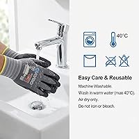 Vista 7 de KAYGO MicroFoam - Guantes de trabajo con revestimiento de nitrilo, 12 pares KG19N de nailon de punto sin costuras, micropuntos para un mejor agarre